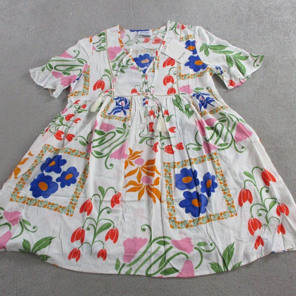 HeyChic Calantha Multicolour Floral Mini Dress Womens AU 12 US 8 Printed NWT - Picture 2 of 11